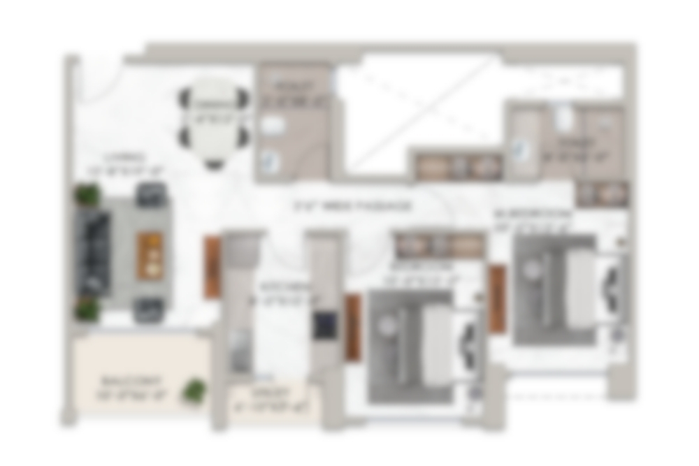2 BHK Floor Plan